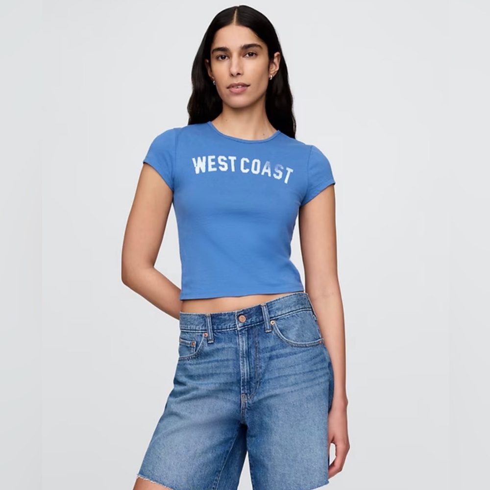 GAP Blue 'West Coast' Women's Crop Top